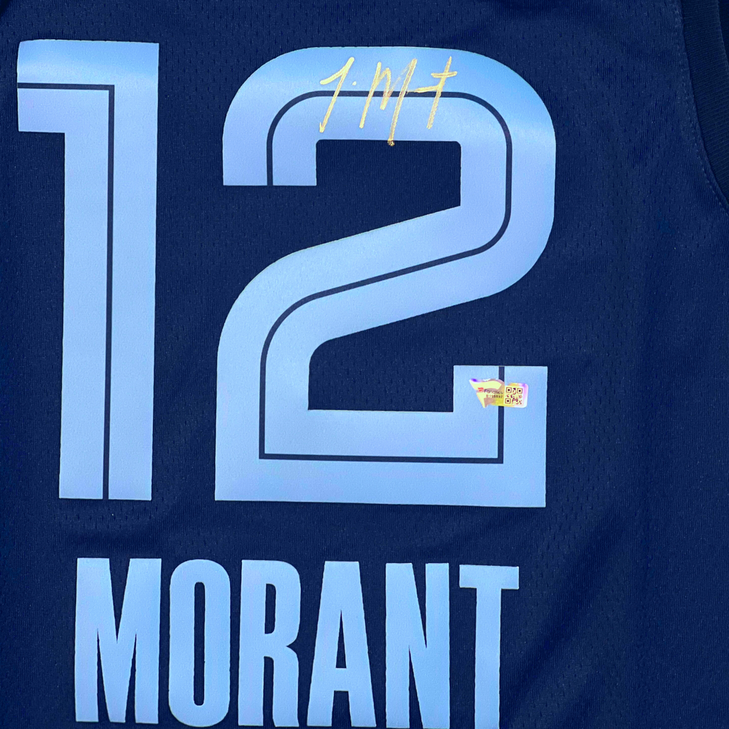 Press Pass Collectibles Grizzlies Ja Morant Authentic Signed Light Blue Nike Swingman Jersey BAS